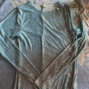 Thin sequin free people intimately long sleeve t shirt